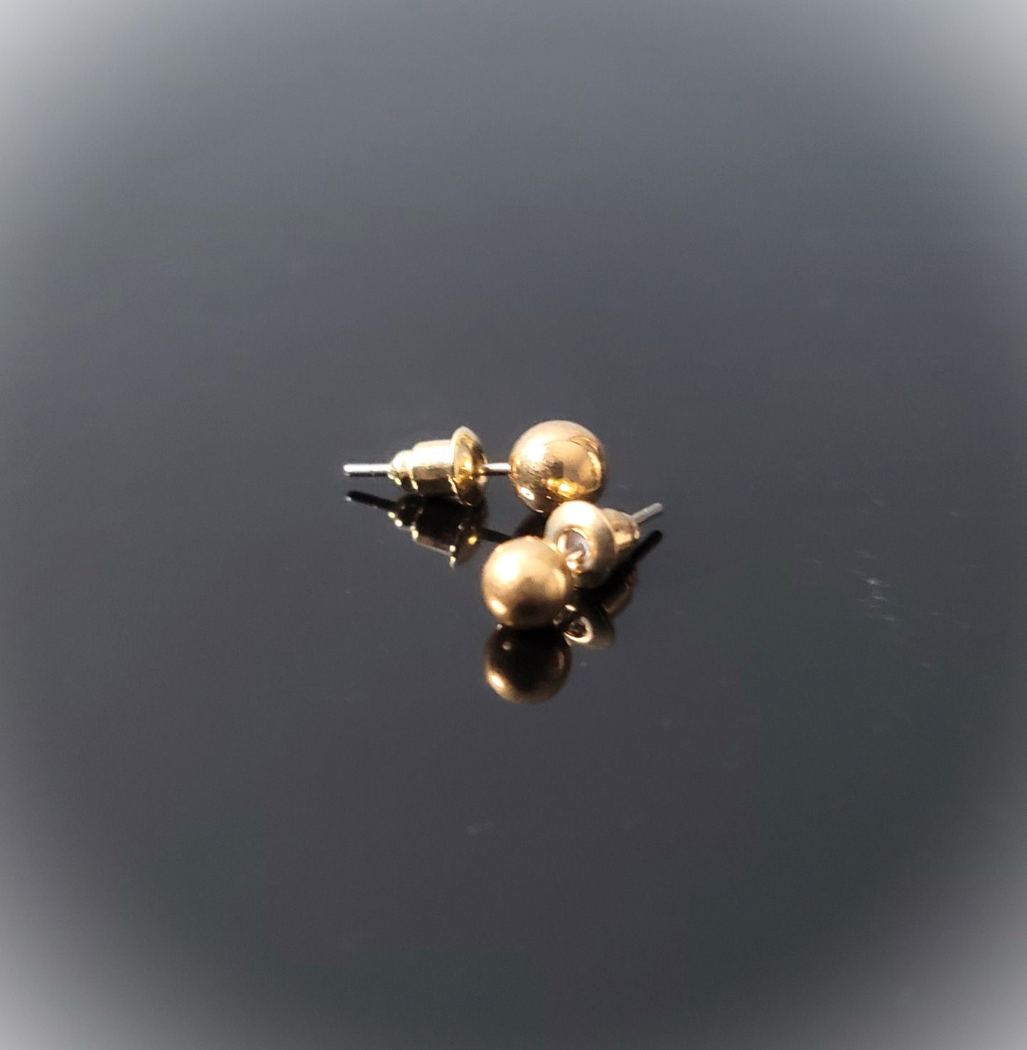 Gold Round Elegant Stud Earrings