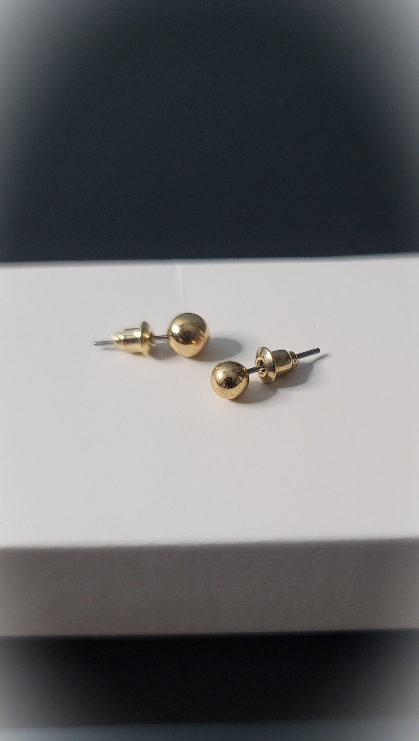 Gold Round Elegant Stud Earrings