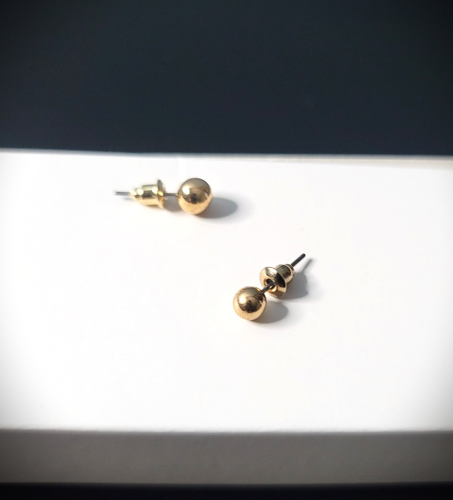 Gold Round Elegant Stud Earrings
