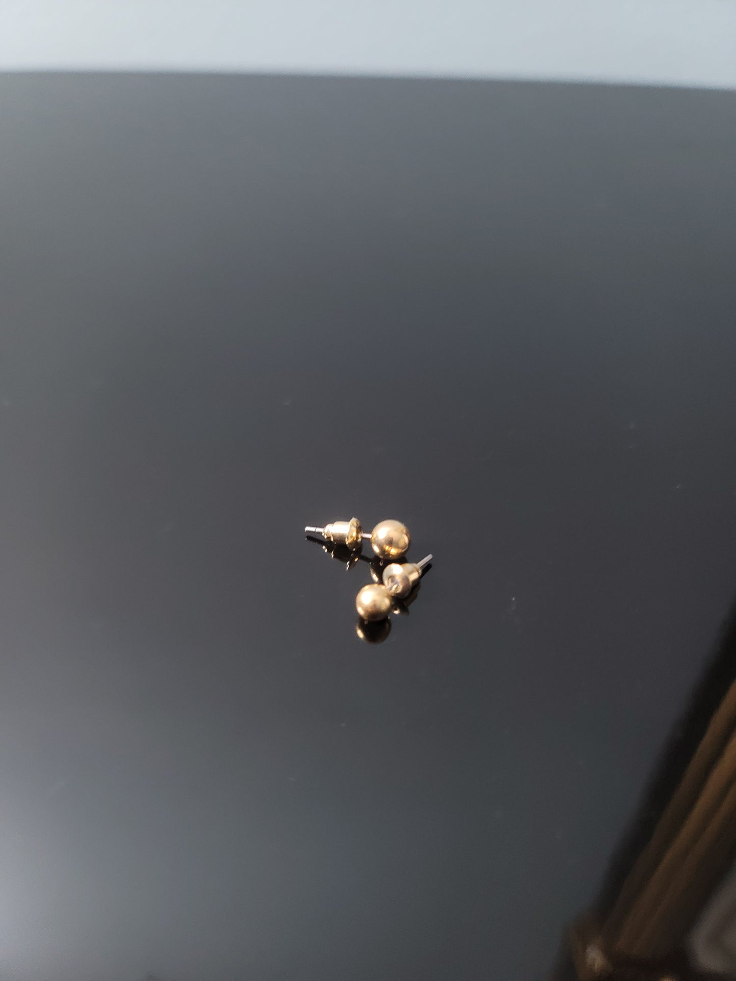 Gold Round Elegant Stud Earrings