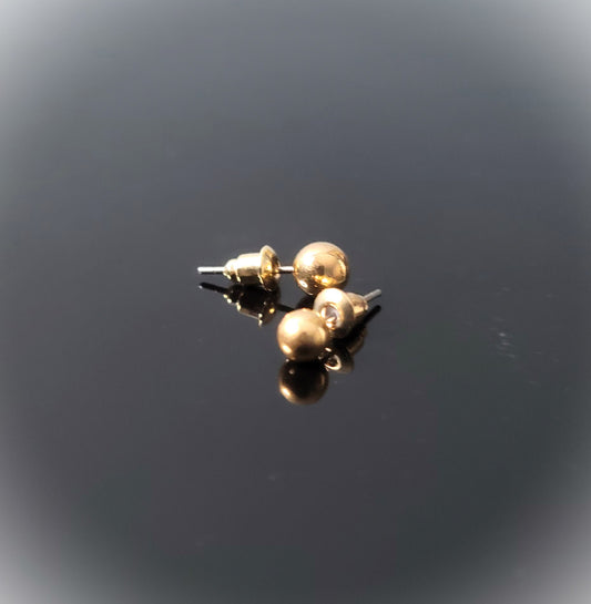 Gold Round Elegant Stud Earrings